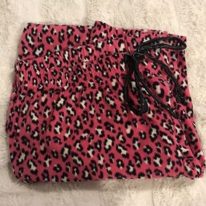 Fuzzy Pink Leopard Print Pajama Pants